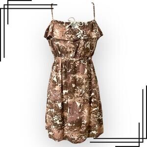 Mudd Junior's M Burgundy and Cream Floral Color Splash Dress